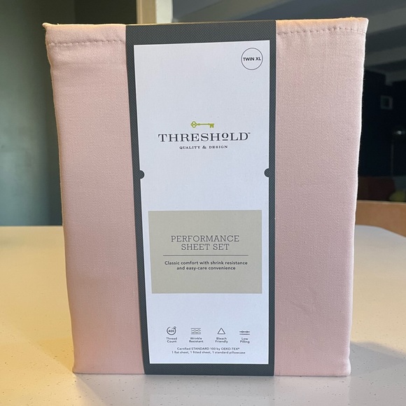 Threshold Target Performance Sheet set Twin XL 400 thread soft baby pink blush - Picture 2 of 4